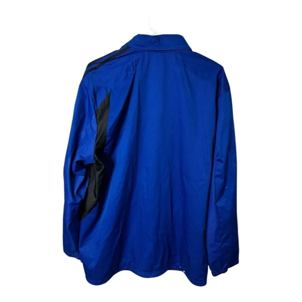 Adidas DRIVE 2 ALL WEATHER Hooded Blue & Black windbreaker Track jacket Sz XL